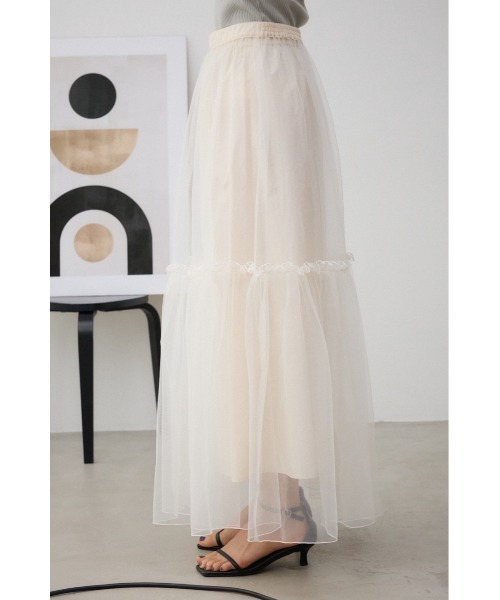 AZUL by moussy（アズールバイマウジー）の「チュールスカート（スカート・レディース・ブラック/オフホワイト・FREE）」の19枚目の写真