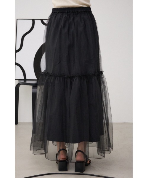 AZUL by moussy（アズールバイマウジー）の「チュールスカート（スカート・レディース・ブラック/オフホワイト・FREE）」の12枚目の写真