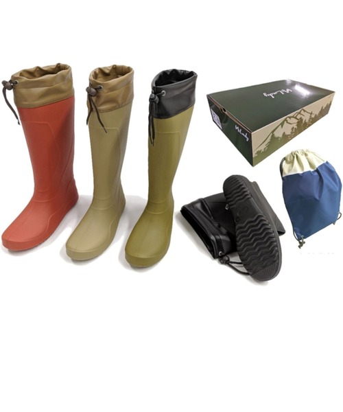 milady(ミレディ)の「milady ミレディ 軽量 折りたためるレインブーツ Milady MLK737(レインシューズ・レディース・ブラック/カーキ/ベージュ系その他/レッド・S/M/L/LL)」の7枚目の写真