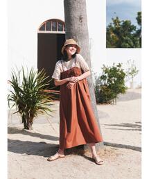 Samansa Mos2 blue | 膨れポコポコ無地Tシャツ(Tシャツ/カットソー)