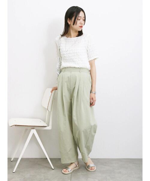 Samansa Mos2 blue(サマンサモスモスブルー)の「膨れポコポコ無地Tシャツ(Tシャツ/カットソー・レディース・キナリ/オフホワイト/ブラック・F)」の21枚目の写真