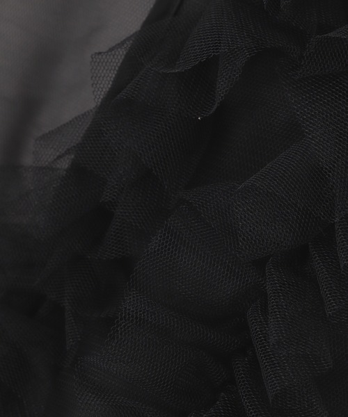 CHIGNON(シニヨン)の「(CHIGNON)フリルチュールベスト(ベスト・レディース・カーキ/ブラック・FREE)」の3枚目の写真