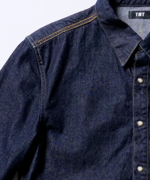 TMT（ティーエムティー）の「10oz DENIM SHIRTS（シャツ/ブラウス・メンズ・ライトインディゴブルー/インディゴブルー・MEDIUM/SMALL/X-LARGE/LARGE）」の11枚目の写真