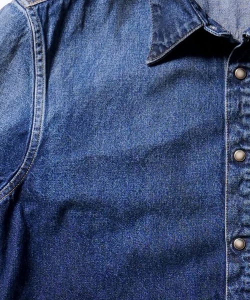 TMT（ティーエムティー）の「10oz DENIM SHIRTS（シャツ/ブラウス・メンズ・ライトインディゴブルー/インディゴブルー・MEDIUM/SMALL/X-LARGE/LARGE）」の3枚目の写真