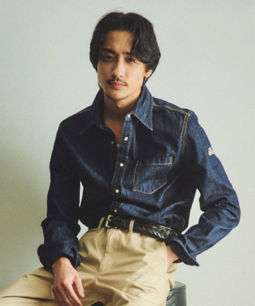 TMT（ティーエムティー）の「10oz DENIM SHIRTS（シャツ/ブラウス・メンズ・ライトインディゴブルー/インディゴブルー・MEDIUM/SMALL/X-LARGE/LARGE）」の9枚目の写真