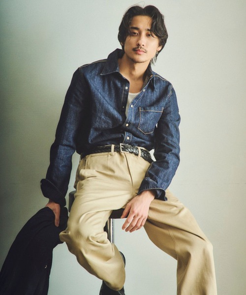 TMT（ティーエムティー）の「10oz DENIM SHIRTS（シャツ/ブラウス・メンズ・ライトインディゴブルー/インディゴブルー・MEDIUM/SMALL/X-LARGE/LARGE）」の10枚目の写真