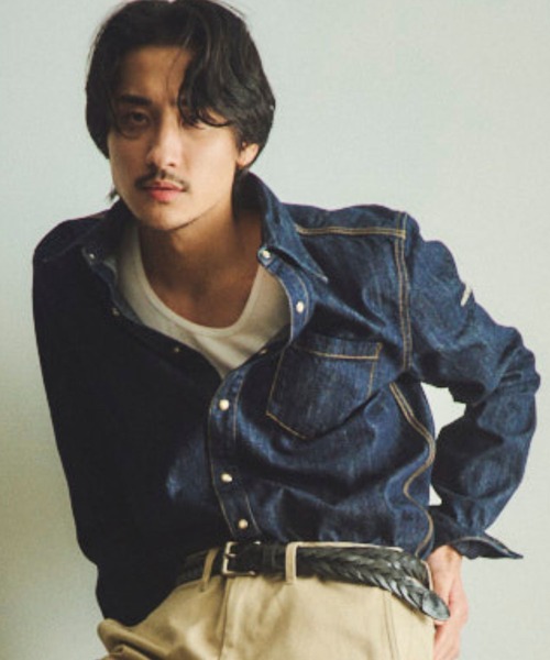 TMT（ティーエムティー）の「10oz DENIM SHIRTS（シャツ/ブラウス・メンズ・ライトインディゴブルー/インディゴブルー・MEDIUM/SMALL/X-LARGE/LARGE）」の8枚目の写真