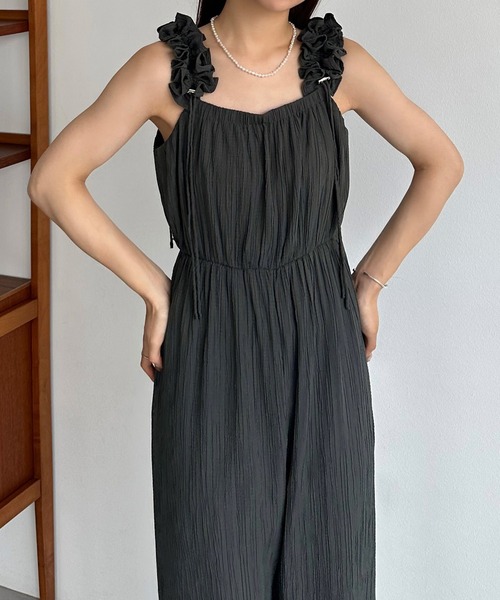 callautia（カラウティア）の「ギャザーショルダーオールインワン[高