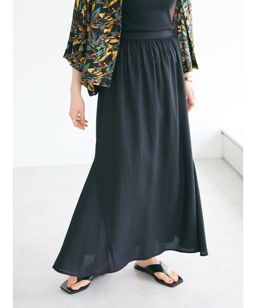 CRAFT STANDARD BOUTIQUE（クラフトスタンダードブティック）の「レーヨンマーメイドスカート（スカート・レディース・ブラック/サックスブルー・M/L）」の4枚目の写真