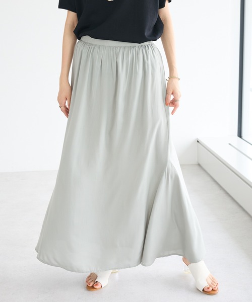 CRAFT STANDARD BOUTIQUE（クラフトスタンダードブティック）の「レーヨンマーメイドスカート（スカート・レディース・ブラック/サックスブルー・M/L）」の2枚目の写真