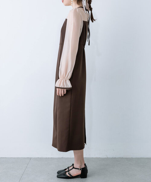 OLIVE des OLIVE(オリーブデオリーブ)の「【手洗い可能/オケージョン対応】後ろリボンドッキングワンピース(ドレス・レディース・ブラック/ブラウン/ブラック系その他/オフホワイト・FREE)」の13枚目の写真