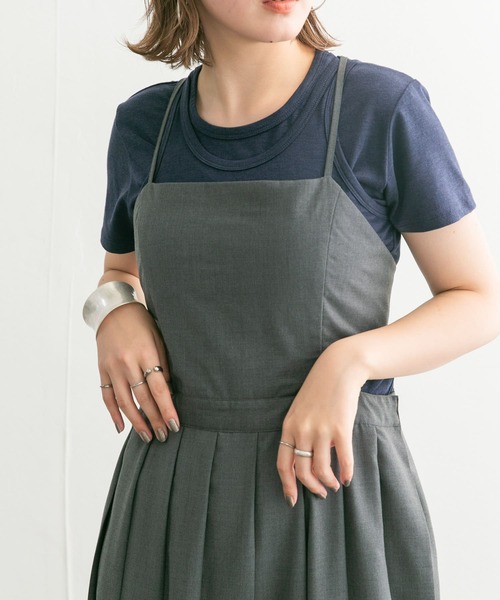 KBF(ケイビーエフ)の「コンパクトレイヤードTEE(Tシャツ/カットソー・レディース・ネイビー/アイボリー/グリーン系その他・ONE)」の3枚目の写真