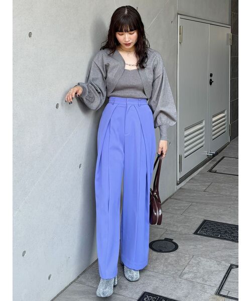 MURUA（ムルーア）の「フロントオープンワイドパンツ（その他パンツ・レディース・パープル/ブラック・1/2）」の18枚目の写真