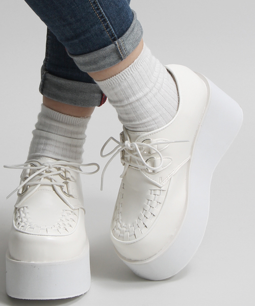 WEGO（ウィゴー）の「WEGO/ボリュームシューズ（ドレスシューズ・レディース・ピンク/ホワイト/ブラック/パープル・LARGE/MEDIUM）」の2枚目の写真