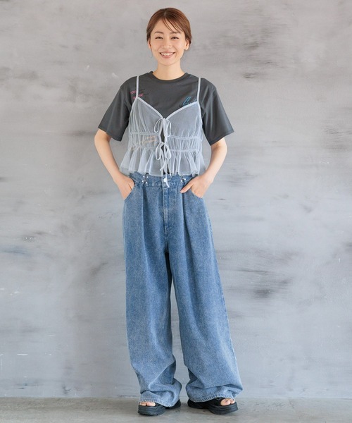 LAKOLE（ラコレ）の「ラフタッチランダムロゴT / 136061（Tシャツ/カットソー・レディース・ベージュ/チャコール/オフホワイト・SMALL/MEDIUM）」の13枚目の写真