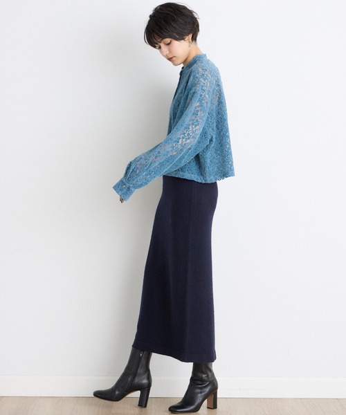 INED CLARO(イネドクラロ)の「刺繍レースバンドカラーブラウス(シャツ/ブラウス・レディース・ブルー/ブラウン・フリー)」の6枚目の写真