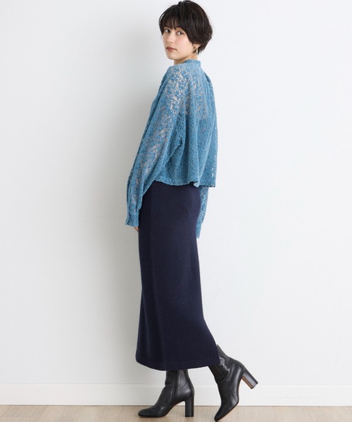 INED CLARO(イネドクラロ)の「刺繍レースバンドカラーブラウス(シャツ/ブラウス・レディース・ブルー/ブラウン・フリー)」の7枚目の写真