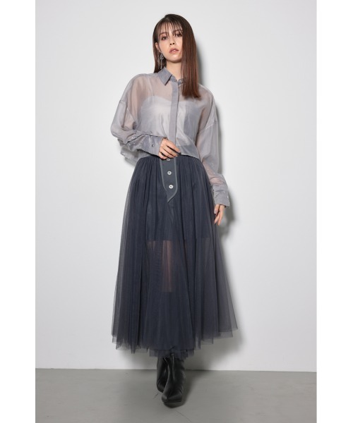 rienda(リエンダ)の「リバーシブルチュールスカート(スカート・レディース・ブラック/ブルー/ベージュ・SMALL/MEDIUM)」の9枚目の写真