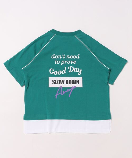 ANAP kids(アナップキッズ)の「カラーパイピングラグランTシャツ【別売りSETUP】(Tシャツ/カットソー・キッズ・ブラック/ライトグレー/グリーン・110cm/120cm/130cm)」の19枚目の写真