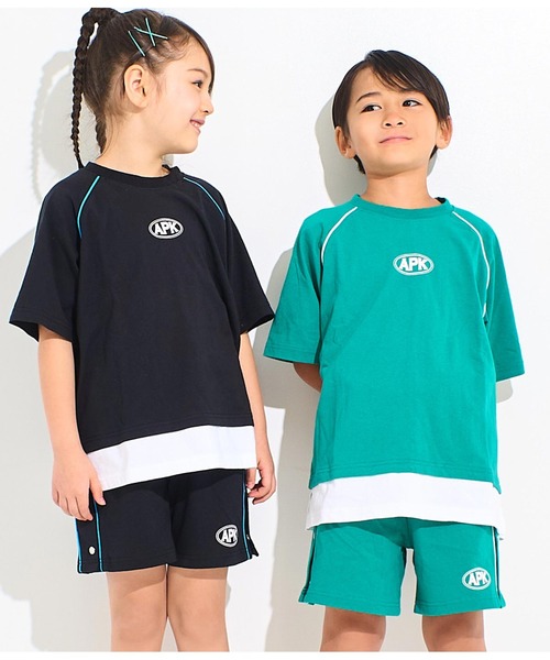 ANAP kids(アナップキッズ)の「カラーパイピングラグランTシャツ【別売りSETUP】(Tシャツ/カットソー・キッズ・ブラック/ライトグレー/グリーン・110cm/120cm/130cm)」の3枚目の写真