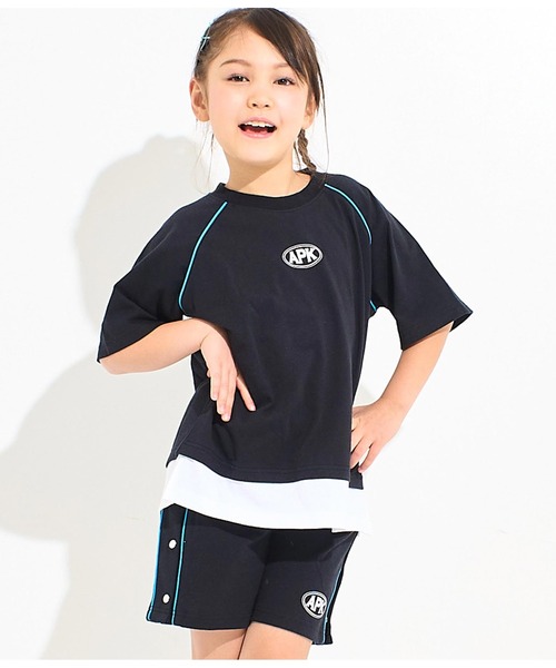 ANAP kids(アナップキッズ)の「カラーパイピングラグランTシャツ【別売りSETUP】(Tシャツ/カットソー・キッズ・ブラック/ライトグレー/グリーン・110cm/120cm/130cm)」の18枚目の写真