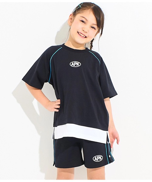 ANAP kids(アナップキッズ)の「カラーパイピングラグランTシャツ【別売りSETUP】(Tシャツ/カットソー・キッズ・ブラック/ライトグレー/グリーン・110cm/120cm/130cm)」の17枚目の写真