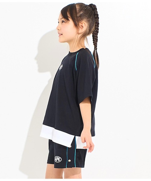 ANAP kids(アナップキッズ)の「カラーパイピングラグランTシャツ【別売りSETUP】(Tシャツ/カットソー・キッズ・ブラック/ライトグレー/グリーン・110cm/120cm/130cm)」の15枚目の写真