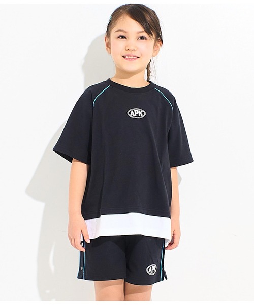 ANAP kids(アナップキッズ)の「カラーパイピングラグランTシャツ【別売りSETUP】(Tシャツ/カットソー・キッズ・ブラック/ライトグレー/グリーン・110cm/120cm/130cm)」の16枚目の写真