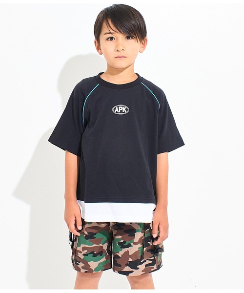 ANAP kids(アナップキッズ)の「カラーパイピングラグランTシャツ【別売りSETUP】(Tシャツ/カットソー・キッズ・ブラック/ライトグレー/グリーン・110cm/120cm/130cm)」の11枚目の写真