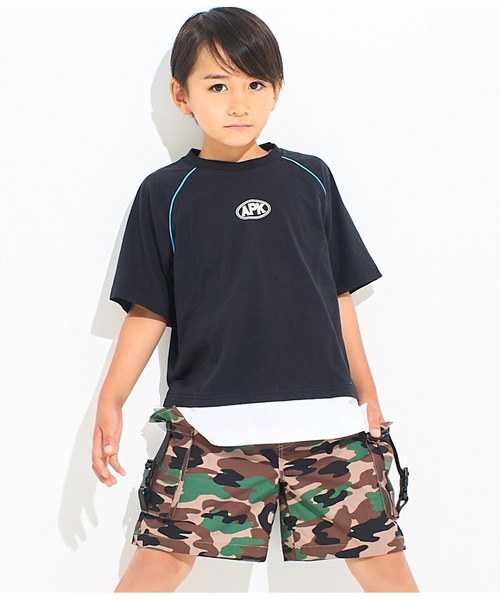 ANAP kids(アナップキッズ)の「カラーパイピングラグランTシャツ【別売りSETUP】(Tシャツ/カットソー・キッズ・ブラック/ライトグレー/グリーン・110cm/120cm/130cm)」の10枚目の写真