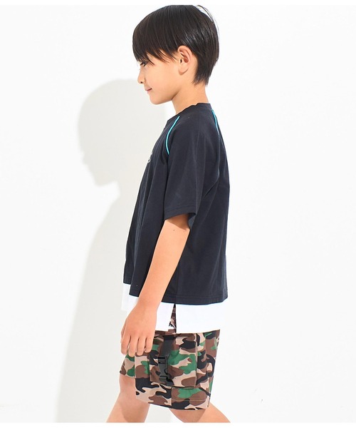 ANAP kids(アナップキッズ)の「カラーパイピングラグランTシャツ【別売りSETUP】(Tシャツ/カットソー・キッズ・ブラック/ライトグレー/グリーン・110cm/120cm/130cm)」の9枚目の写真