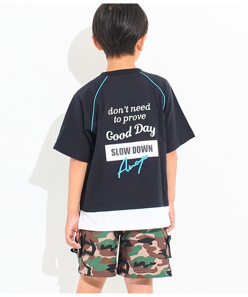 ANAP kids(アナップキッズ)の「カラーパイピングラグランTシャツ【別売りSETUP】(Tシャツ/カットソー・キッズ・ブラック/ライトグレー/グリーン・110cm/120cm/130cm)」の8枚目の写真