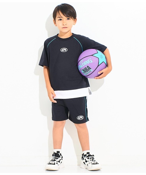 ANAP kids(アナップキッズ)の「カラーパイピングラグランTシャツ【別売りSETUP】(Tシャツ/カットソー・キッズ・ブラック/ライトグレー/グリーン・110cm/120cm/130cm)」の6枚目の写真