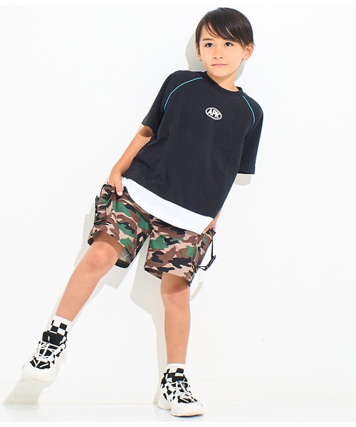 ANAP kids(アナップキッズ)の「カラーパイピングラグランTシャツ【別売りSETUP】(Tシャツ/カットソー・キッズ・ブラック/ライトグレー/グリーン・110cm/120cm/130cm)」の5枚目の写真