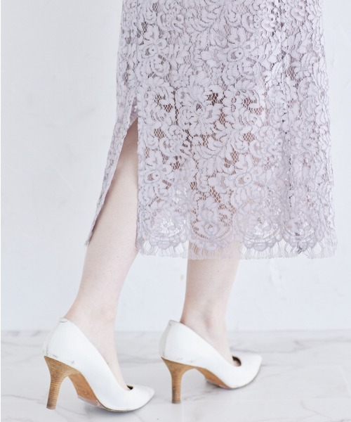 【セール】後ろリボン付きパフスリーブレースタイトワンピース（ワンピース）｜tocco closet（トッコ クローゼット）