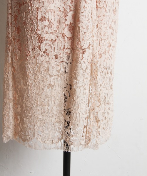 【セール】後ろリボン付きパフスリーブレースタイトワンピース（ワンピース）｜tocco closet（トッコ クローゼット）