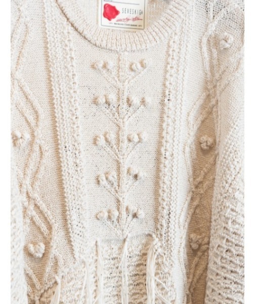 SEVESKIG（セヴシグ）の「SEVESKIG/セブシグ/Melting Cable Knit Pullover（ニット/セーター・メンズ・ホワイト・M/L）」の3枚目の写真