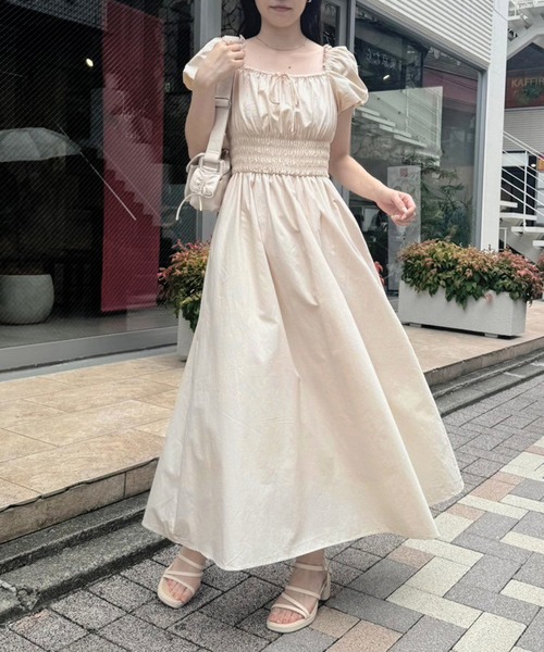 one after another NICE CLAUP（ワンアフターアナザーナイスクラップ）の「【新色追加】スタイルアップシャーリングワンピース（ワンピース・レディース・レッド/アイボリー/ブラック系その他/ブラウン系その他・SMALL/MEDIUM）」の14枚目の写真