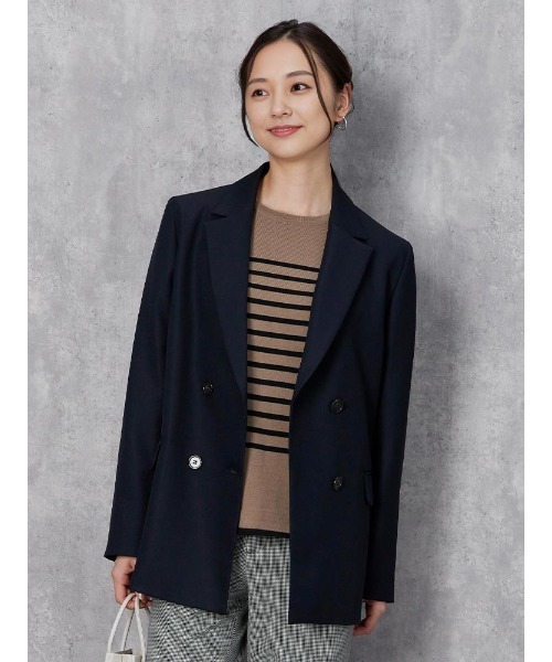 Perfect Suit FActory(パーフェクトスーツファクトリー)の「【洗える】オータムマリン 配色ボーダーニット オフホワイト/ブラック/ブラウン(ニット/セーター・レディース・ブラック/オフホワイト/ブラウン・S/M/L)」の10枚目の写真