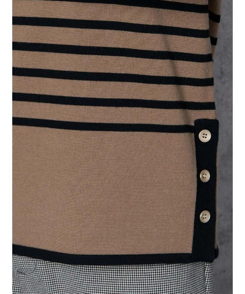 Perfect Suit FActory(パーフェクトスーツファクトリー)の「【洗える】オータムマリン 配色ボーダーニット オフホワイト/ブラック/ブラウン(ニット/セーター・レディース・ブラック/オフホワイト/ブラウン・S/M/L)」の15枚目の写真