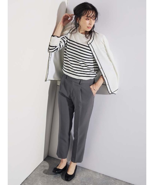 Perfect Suit FActory(パーフェクトスーツファクトリー)の「【洗える】オータムマリン 配色ボーダーニット オフホワイト/ブラック/ブラウン(ニット/セーター・レディース・ブラック/オフホワイト/ブラウン・S/M/L)」の18枚目の写真