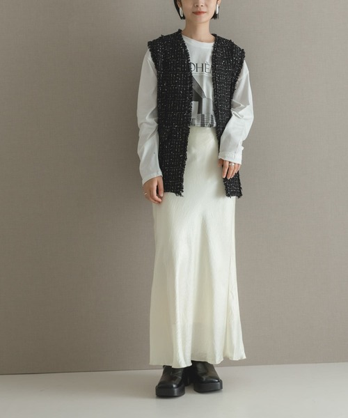 URBAN RESEARCH ROSSO WOMEN（アーバンリサーチ　ロッソ）の「サテンバイアススカート（スカート・レディース・アイボリー/ピンク系その他・FREE）」の11枚目の写真