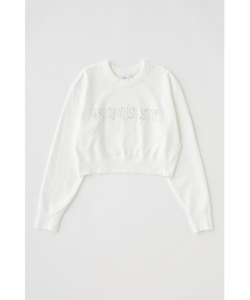 MOUSSY（マウジー）の「PATCH DENIM MOUSSY プルオーバー（スウェット・レディース・ホワイト/ブラック/杢グレー/レッド・FREE）」の7枚目の写真