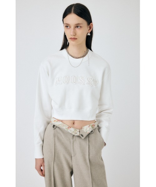 MOUSSY（マウジー）の「PATCH DENIM MOUSSY プルオーバー（スウェット・レディース・ホワイト/ブラック/杢グレー/レッド・FREE）」の14枚目の写真