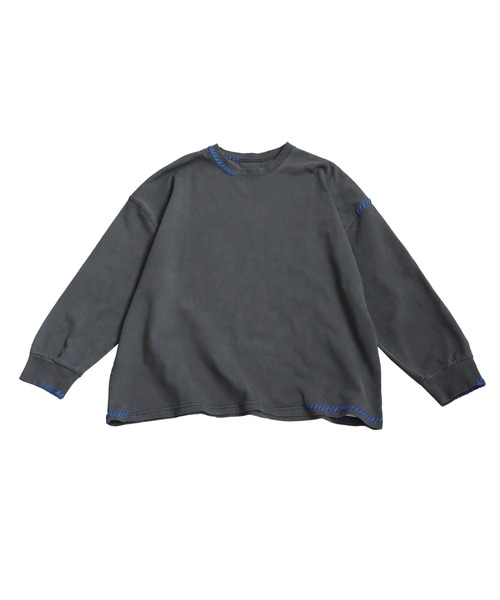 antiqua(アンティカ)の「ハンドステッチデザインロンT(Tシャツ/カットソー・レディース・スミクロ/ブルー/アイボリー・R/P)」の22枚目の写真