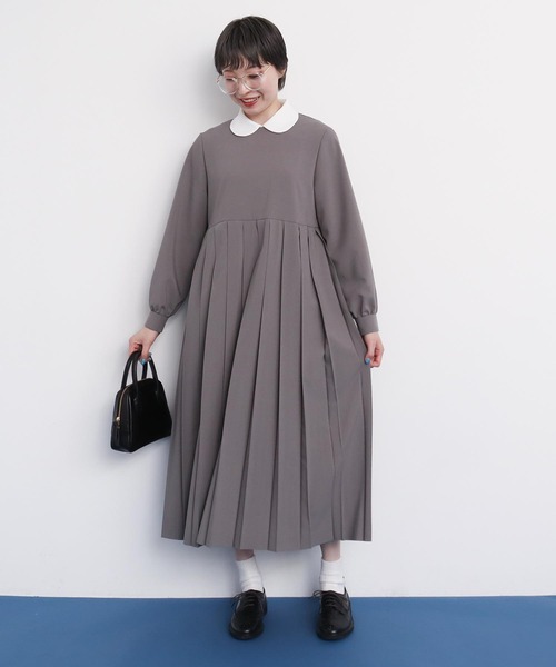 ワンピース レディース プリーツ フレア きれいめ 大人 ロング I AM I