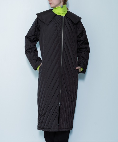 DOLLUPOOPS（ドールアップウップス）の「ビッグカラーキルティングアウター（その他アウター・レディース・カーキ/ブラック・38）」の2枚目の写真