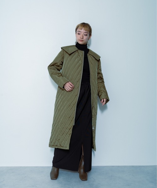DOLLUPOOPS（ドールアップウップス）の「ビッグカラーキルティングアウター（その他アウター・レディース・カーキ/ブラック・38）」の19枚目の写真