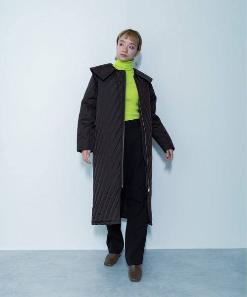 DOLLUPOOPS（ドールアップウップス）の「ビッグカラーキルティングアウター（その他アウター・レディース・カーキ/ブラック・38）」の15枚目の写真