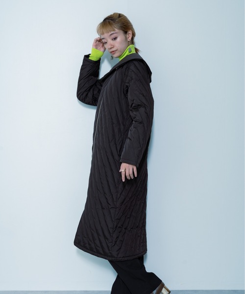 DOLLUPOOPS（ドールアップウップス）の「ビッグカラーキルティングアウター（その他アウター・レディース・カーキ/ブラック・38）」の4枚目の写真